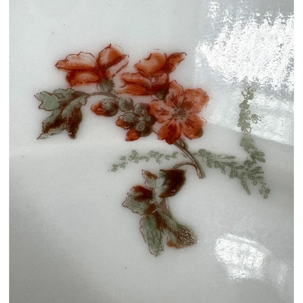 Jean Pouyat Limoges France Hand-Painted Floral Porcelain‎ Cake Platter Handles